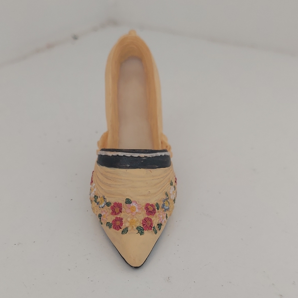 Yellow Floral Accent Decor Shoe